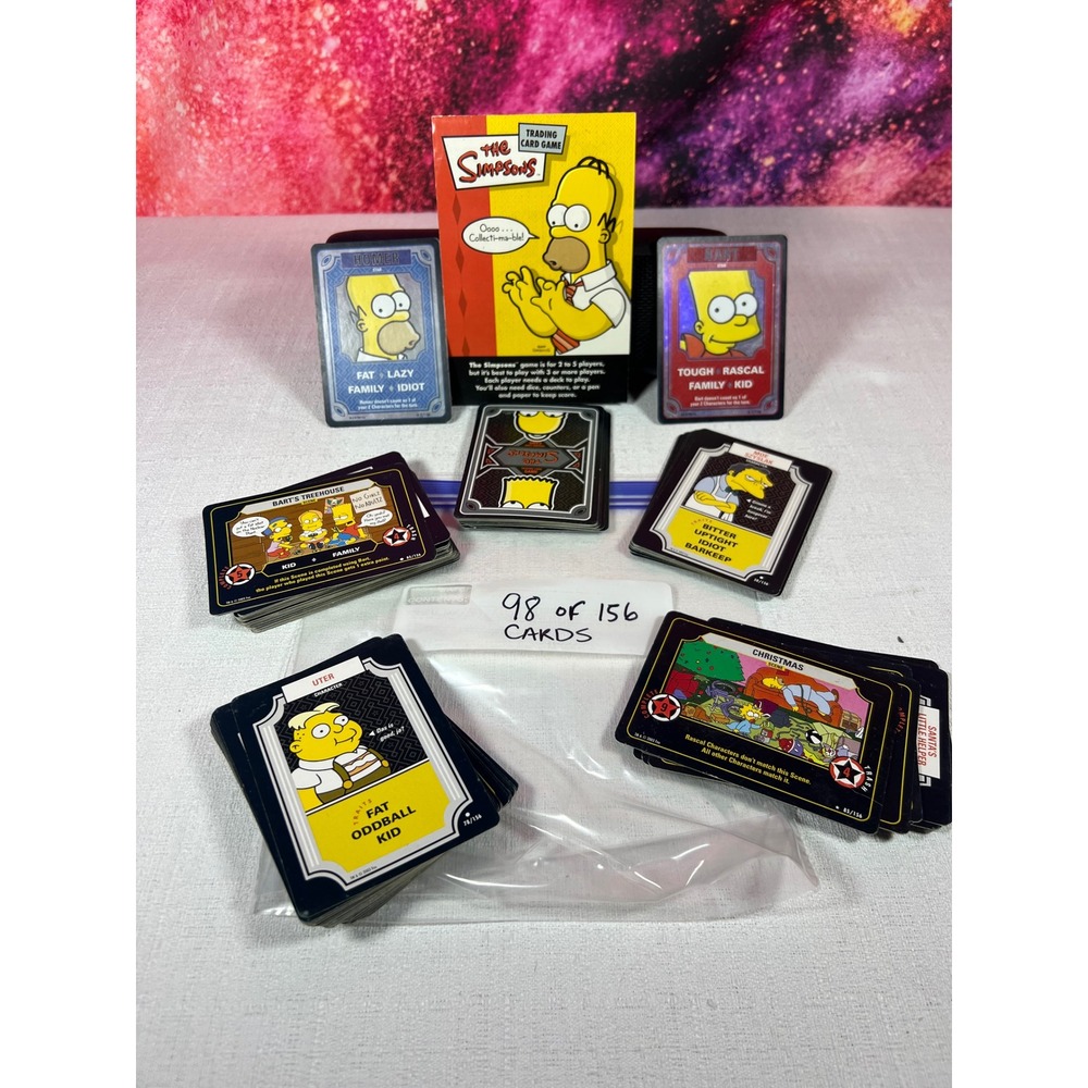 The Simpsons Trading Card Game Lot 98 of 156 Cards Vintage TCG Matt Groening